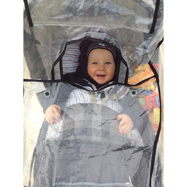 universal Regenhülle Zwillingswagen Baby transparent – Bild 6