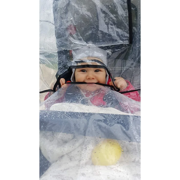 universal Regenhülle Zwillingswagen Baby transparent – Bild 5