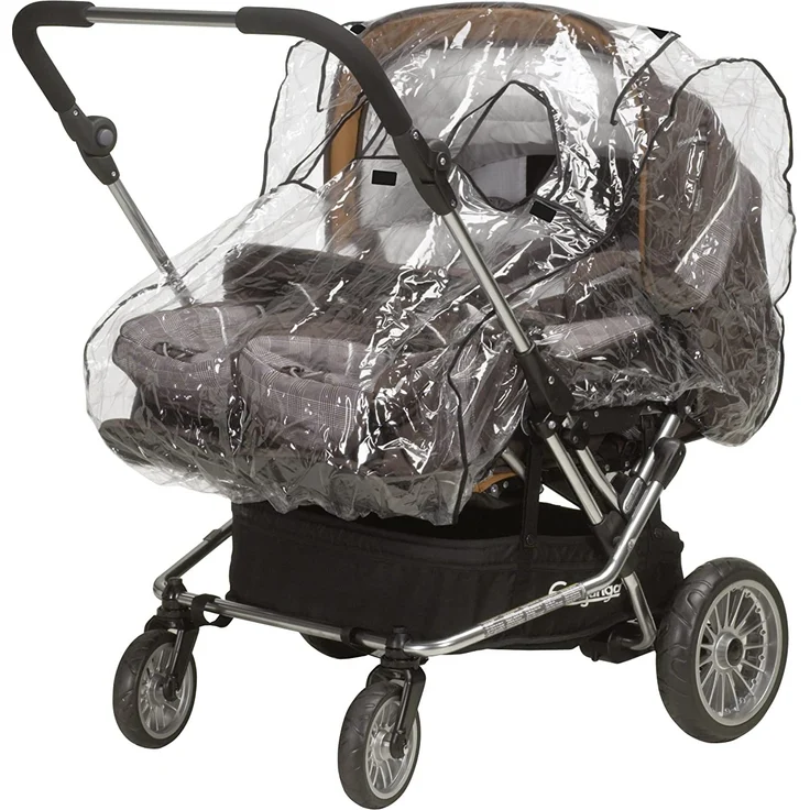 universal Regenhülle Zwillingswagen Baby transparent – Bild 2