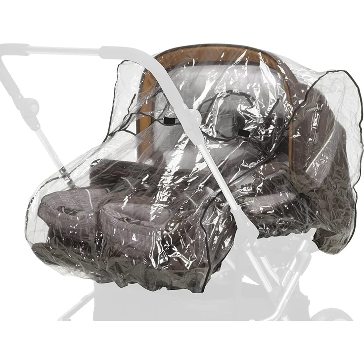 universal Regenhülle Zwillingswagen Baby transparent – Bild 1