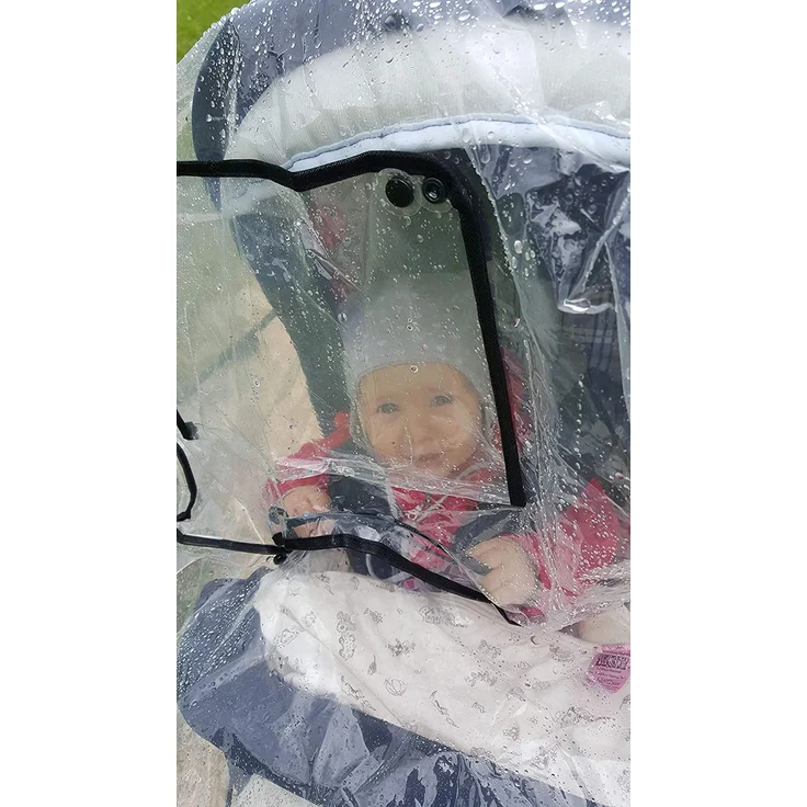 universal Regenhülle Zwillingswagen Baby transparent – Bild 7
