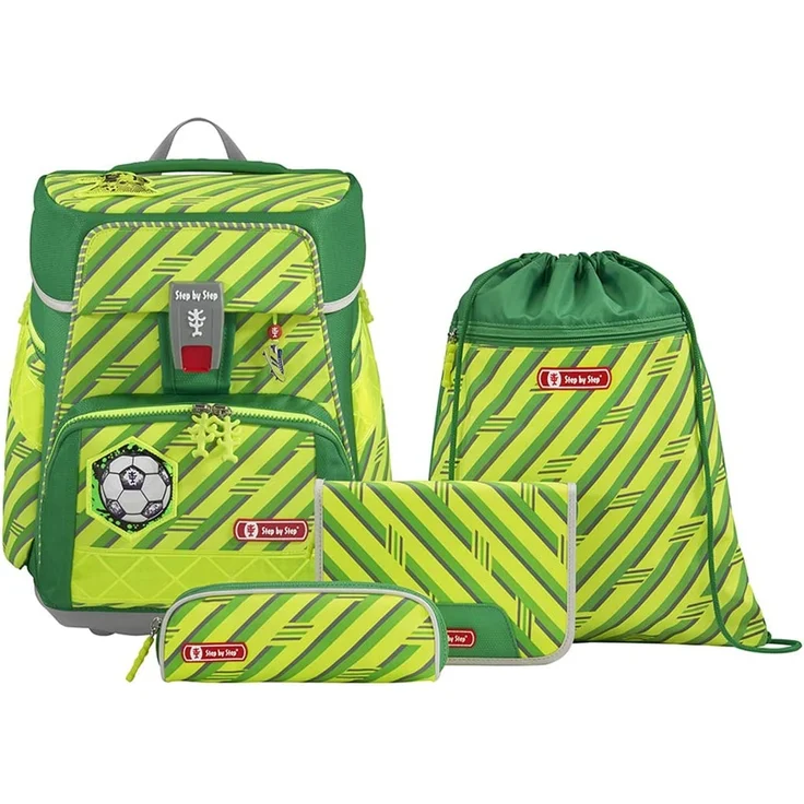 STEP BY STEP Schulranzen Set SPACE NEON 5-teilig "Funky Soccer" – Bild 1