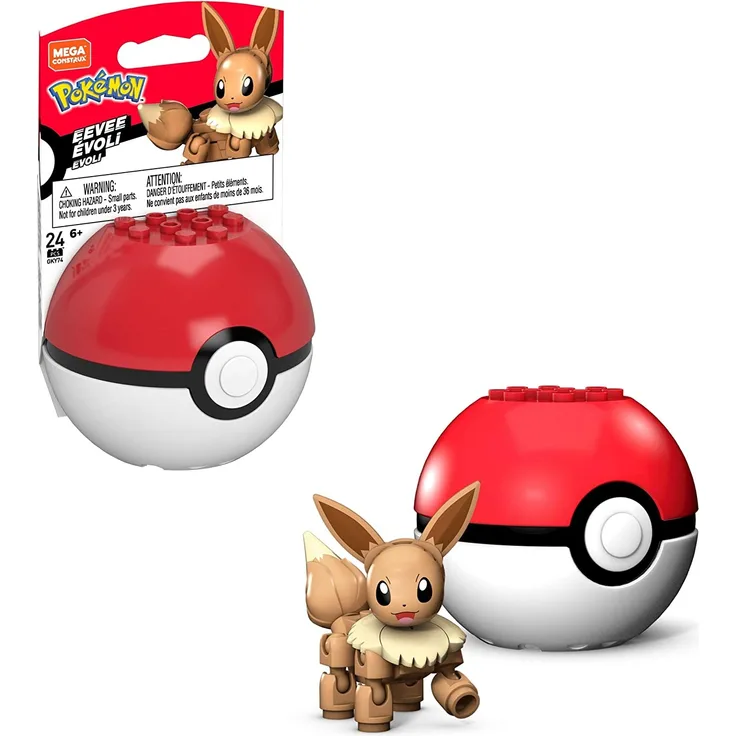 Mattel GKY74 Mega Construx Pokemon Evoli mit Pokeball 24 Teile