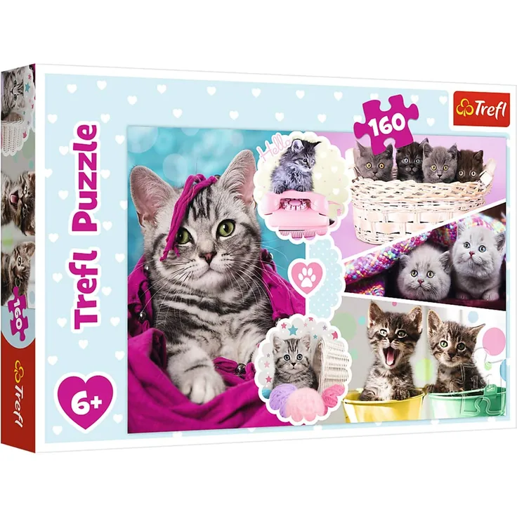 Trefl, Puzzle, Niedliche Katzen, 160 Teile, für Kinder ab 6 Jahren