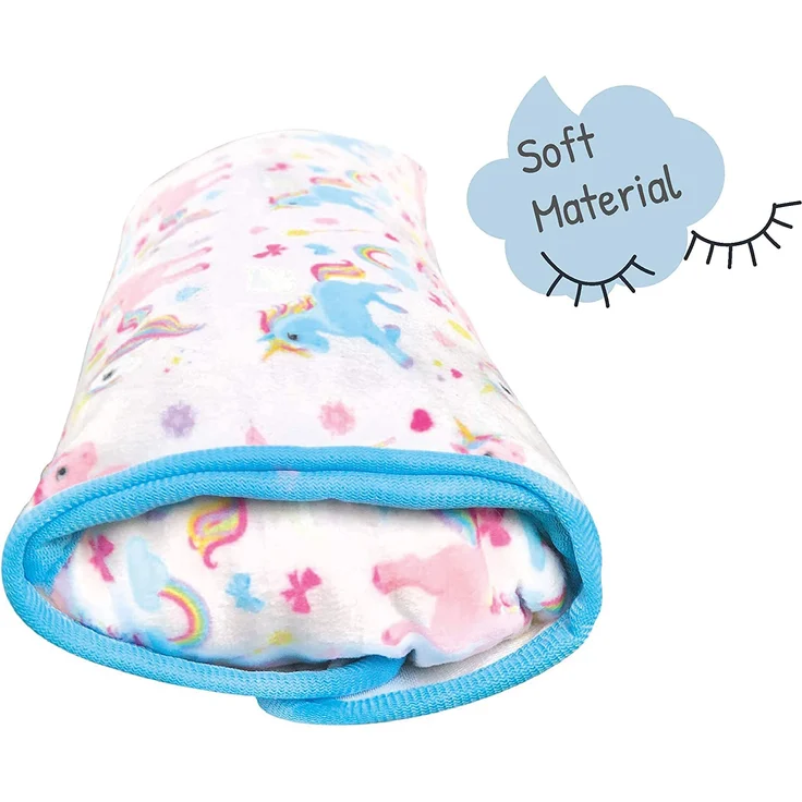 HECKBO Auto Schlafkissen Einhorn Motiv für Kinder Mädchen Jungen - maschinenwaschbar – kuschelweich - Auto Gurtkissen, Gurtschoner, Gurtschutz Sitzerhöhung, Auto Kissen, Reisekissen, Urlaub – Bild 3