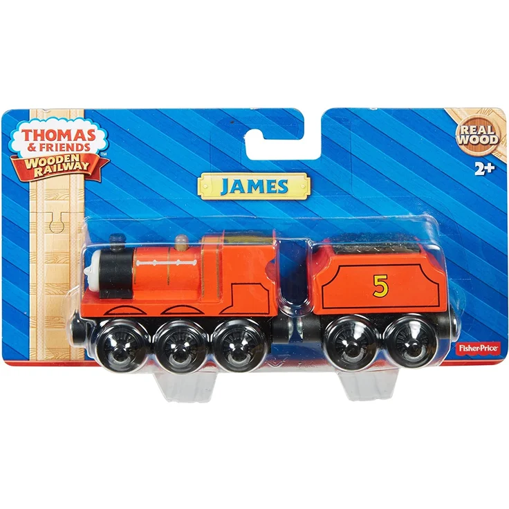 Mattel Fisher-Price Y4070 - Thomas und seine Freunde Holzlokomotive James, groß – Bild 2