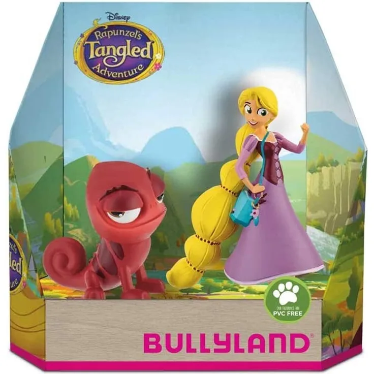 Bullyland 13463 - Spielfigurenset, Walt Disney Rapunzel - Rapunzel und Pascal, liebevoll handbemalte Figuren, PVC-frei, tolles Geschenk für Jungen und Mädchen zum fantasievollen Spielen