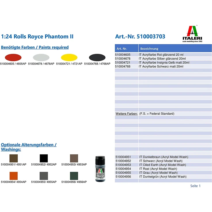 Italeri 510003703 - 1:24 Rolls Royce Phantom II – Bild 12