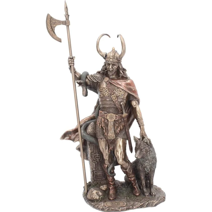 Nemesis Now Loki Figur Nordischer Trickstergott, 38 cm, Bronze