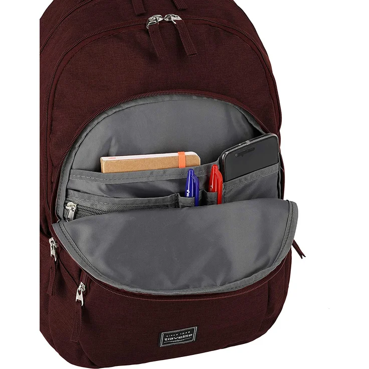 Travelite Basics Rucksack mit Laptopfach Schulrucksack Daypack Backpack Bordeaux – Bild 5