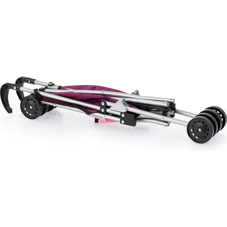 Bayer Design 30537AA Puppenbuggy, Puppenwagen mit integrierten Sicherheitsgurt, leicht faltbar, klappbar, pink, rosa, Einhornmotiv – Bild 5