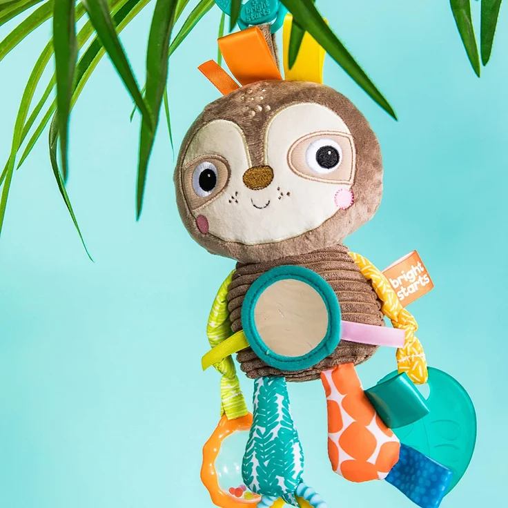 Bright Starts - Playful Pals - Greifling Faultier - Rassel Beißring Knistereleme – Bild 8