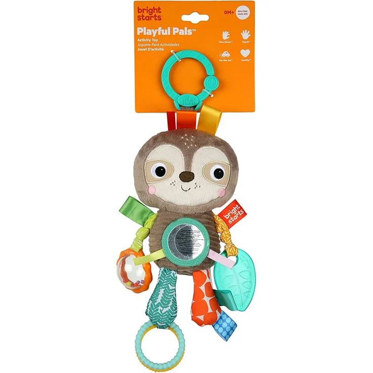 Bright Starts - Playful Pals - Greifling Faultier - Rassel Beißring Knistereleme – Bild 9