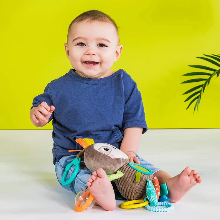 Bright Starts - Playful Pals - Greifling Faultier - Rassel Beißring Knistereleme – Bild 6