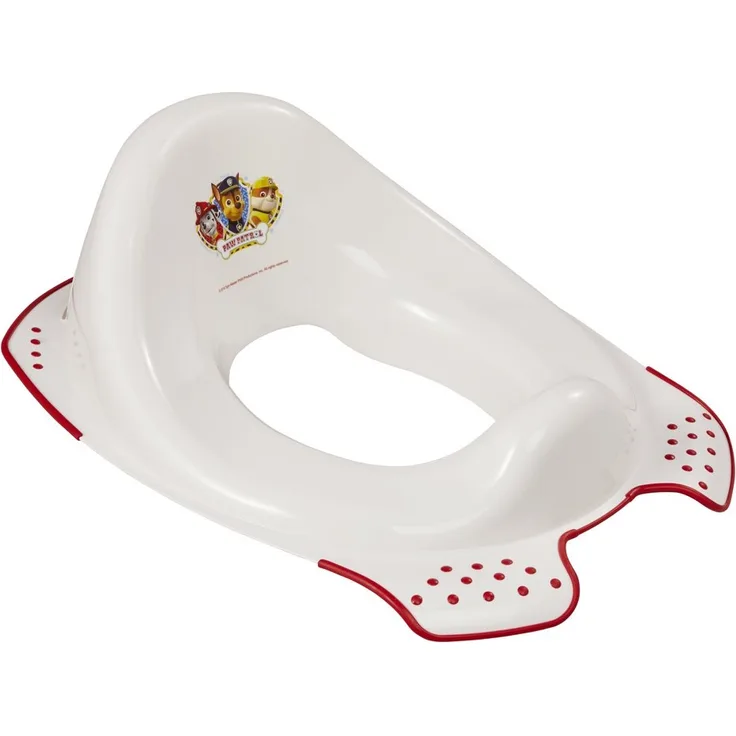 Lorelli Toilettenaufsatz Comic Spritzschutz ergonomische Form rutschfeste Basis, Farbe:weiß rot