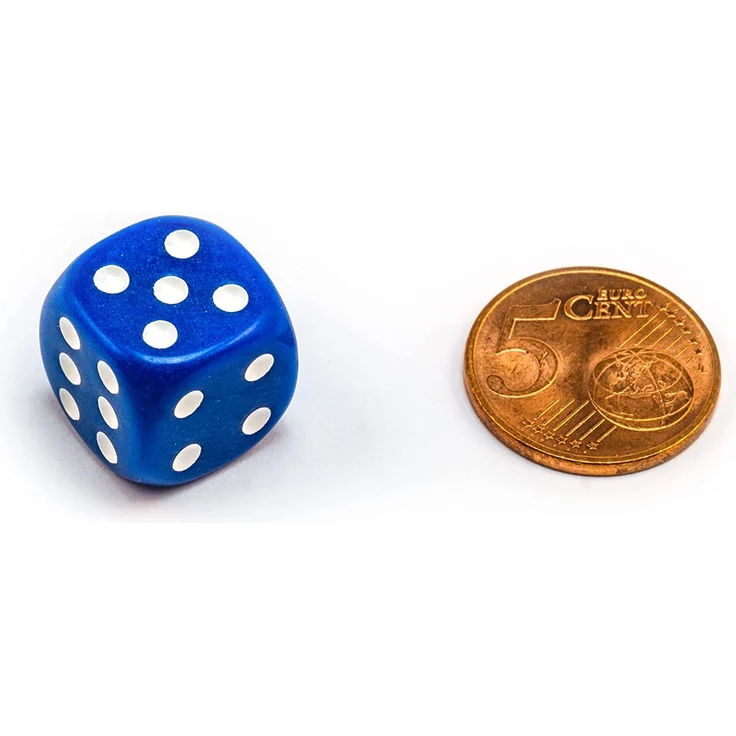 6,12, 20, 30 oder 50 hochqualitative Würfel von Waldfelsen® Standardgröße 16 mm Acrylwürfel Knobel Spielwürfel Dice 6-seitig sechsseitig Spielzubehör Set mit Stoffbeutel (Blau, 50 Stück) – Bild 3