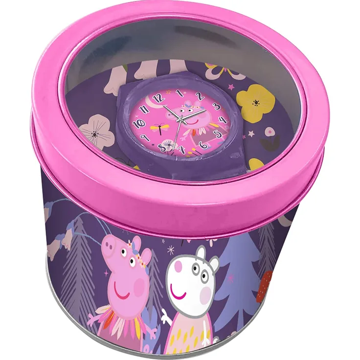 Peppa Pig - Analoge Uhr in Metall Box