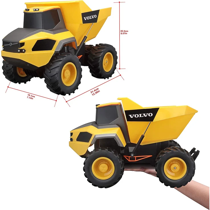 Maisto Tech R/C Volvo A25 Hauler: Ferngesteuerter Kipper mit Kippfunktion, mit Stick-Controller, ab 8 Jahren, 30 cm, gelb (582056) – Bild 6