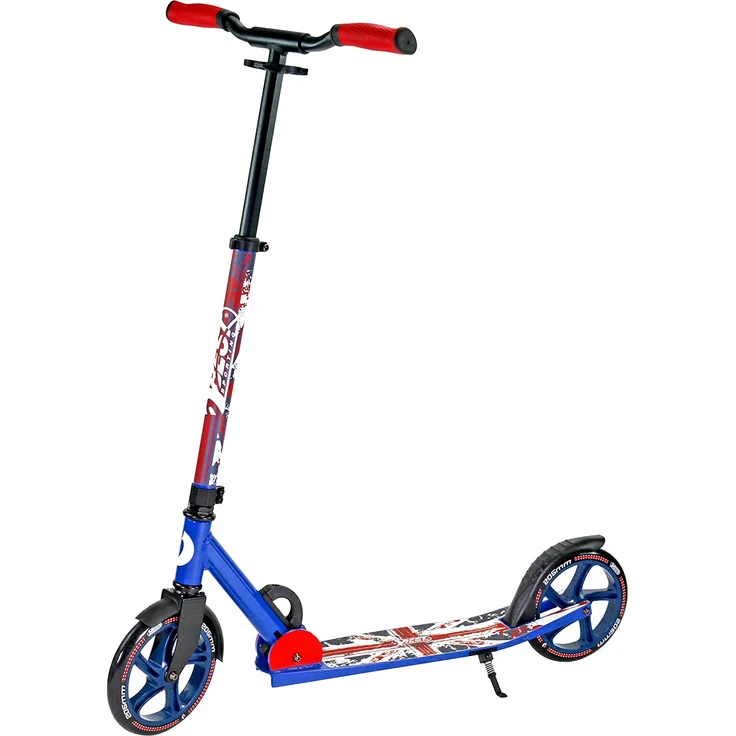 Best Sporting Scooter Union Jack 205er Rolle, aus Aluminium in England Design, klappbarer Tretroller blau – Bild 1