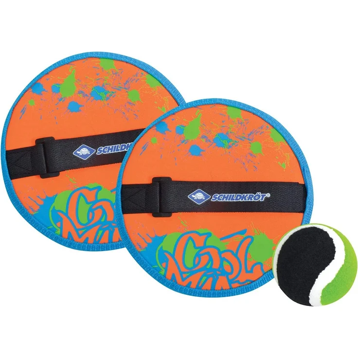 Schildkröt Neopren Klettball Set, 2 Neopren Handfänger mit weitenverstellbarer Handschlaufe, 1 Ball (Ø 6,25 cm), verschiedene Farbstellungen wählbar, alles in wiederverschließbarer Netztasche – Bild 2