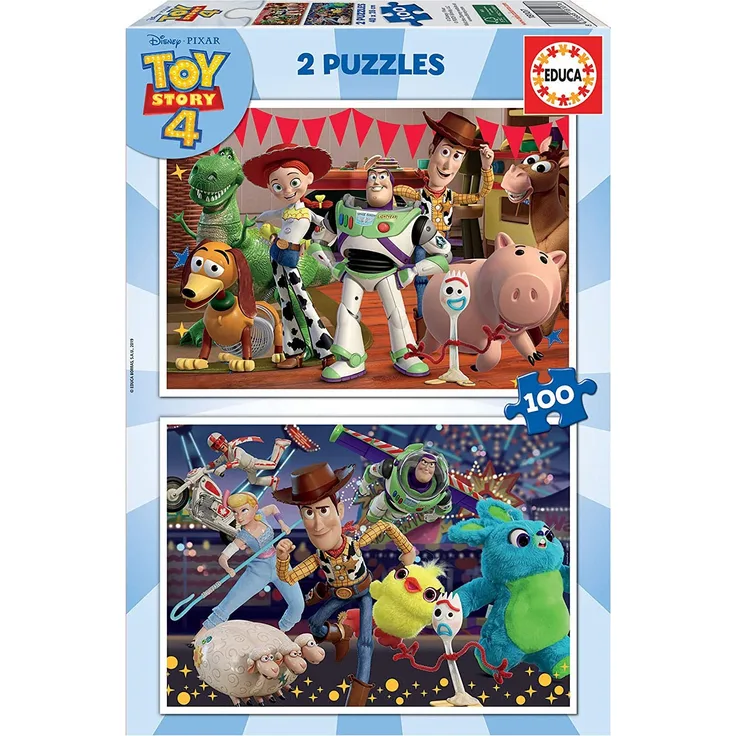 Educa Borrás 18107 Toy Story 4 Puzzle, einzigartig, 2 X 100 Piezas