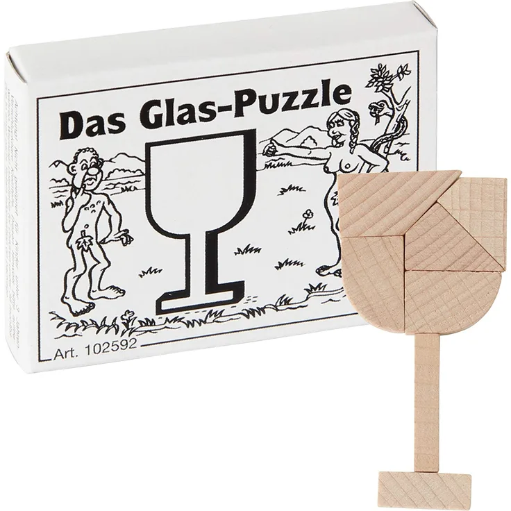 Bartl 102592 Mini-Holz-Puzzle Das Glas-Puzzle aus 7 kleinen Holzteilen
