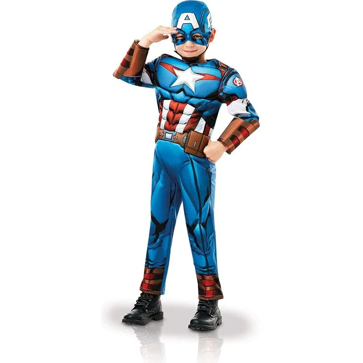 Rubie 's 640833s Marvel Avengers Captain America Deluxe Kind Kostüm, Jungen, klein – Bild 1