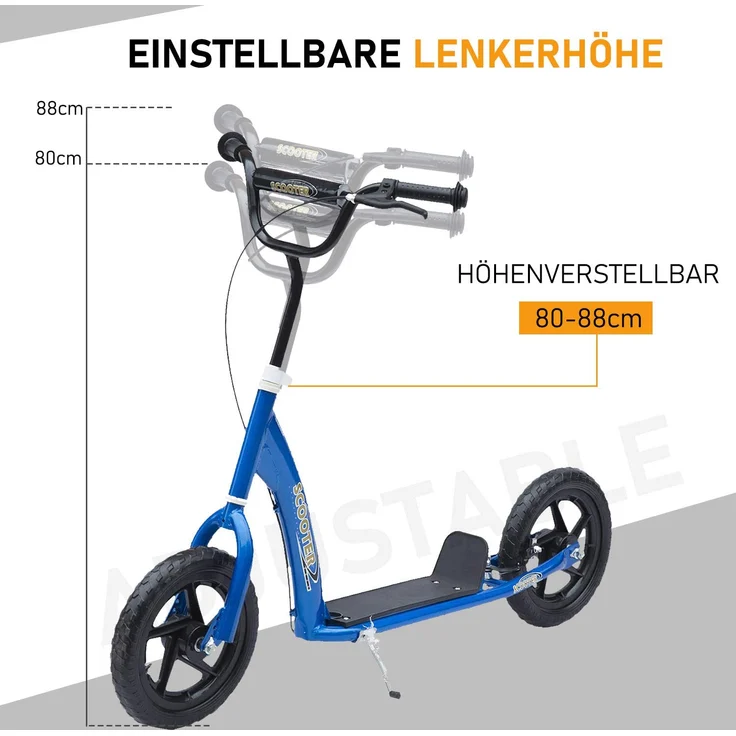 Kinderroller Anti-Rutsch Trittfläche, Metallfahrradständer zum Parken, (Farbe: blau) – Bild 5