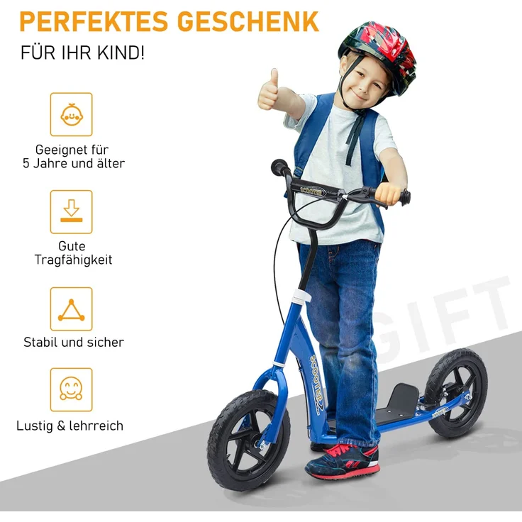 Kinderroller Anti-Rutsch Trittfläche, Metallfahrradständer zum Parken, (Farbe: blau) – Bild 4