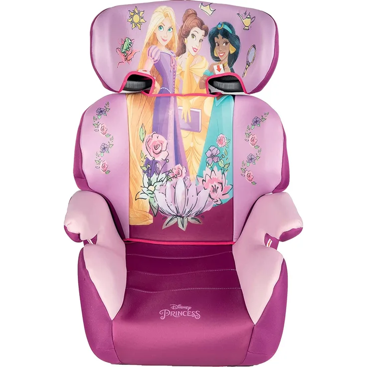 Billy Kinderautositz Prinzessin Gruppe 2-3 (15 bis 36 kg), Rapunzel, Belle und Jasmine, Pink/Violett
