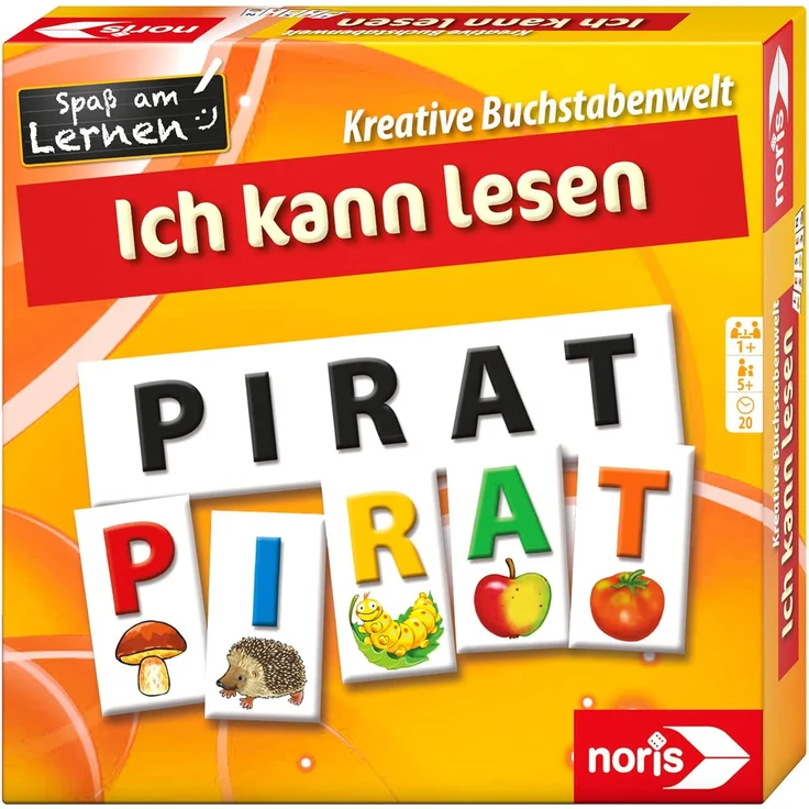 noris 608985767 Spaß am Lernen, Ich kann lesen mit Hilfe der Anlaut-Methode inklusive 45 Buchstaben-Bild-Kärtchen und Wortstreifen, ab 5 Jahren – Bild 1