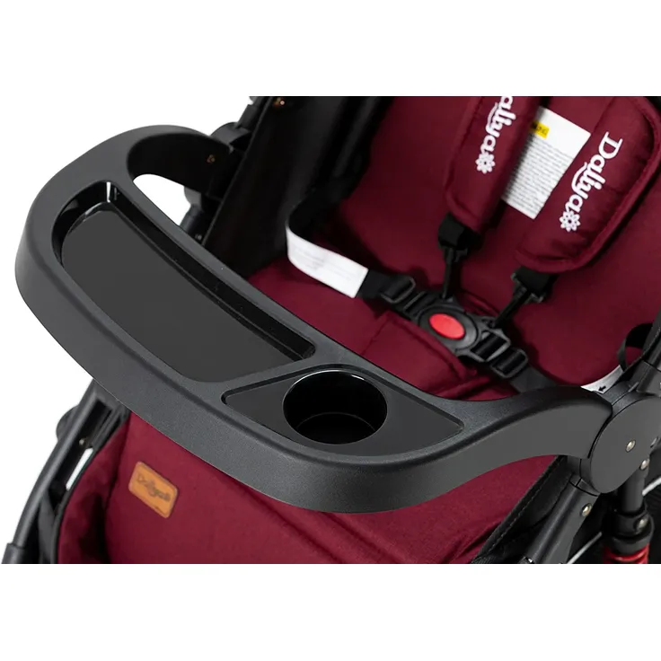Daliya® Rapidy Buggy / Kinderwagen 0-36 Monate / Sportwagen mit Liegeposition / Wickeltasche, Winterfußsack, Ess- & Spieltisch und mehr Linen Rot – Schwarz – Bild 8