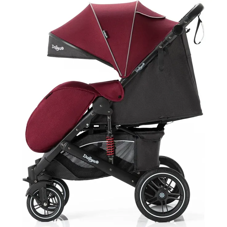 Daliya® Rapidy Buggy / Kinderwagen 0-36 Monate / Sportwagen mit Liegeposition / Wickeltasche, Winterfußsack, Ess- & Spieltisch und mehr Linen Rot – Schwarz – Bild 6