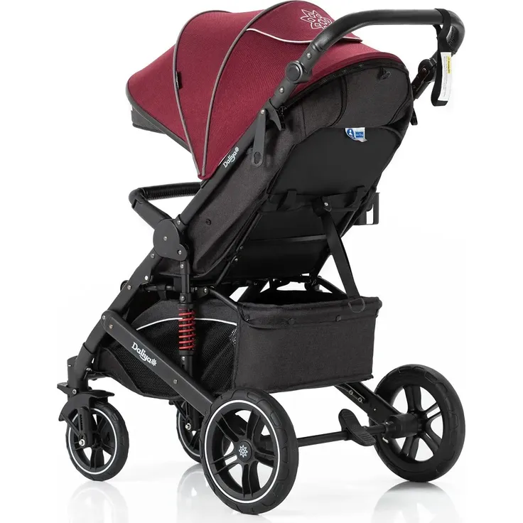Daliya® Rapidy Buggy / Kinderwagen 0-36 Monate / Sportwagen mit Liegeposition / Wickeltasche, Winterfußsack, Ess- & Spieltisch und mehr Linen Rot – Schwarz – Bild 3