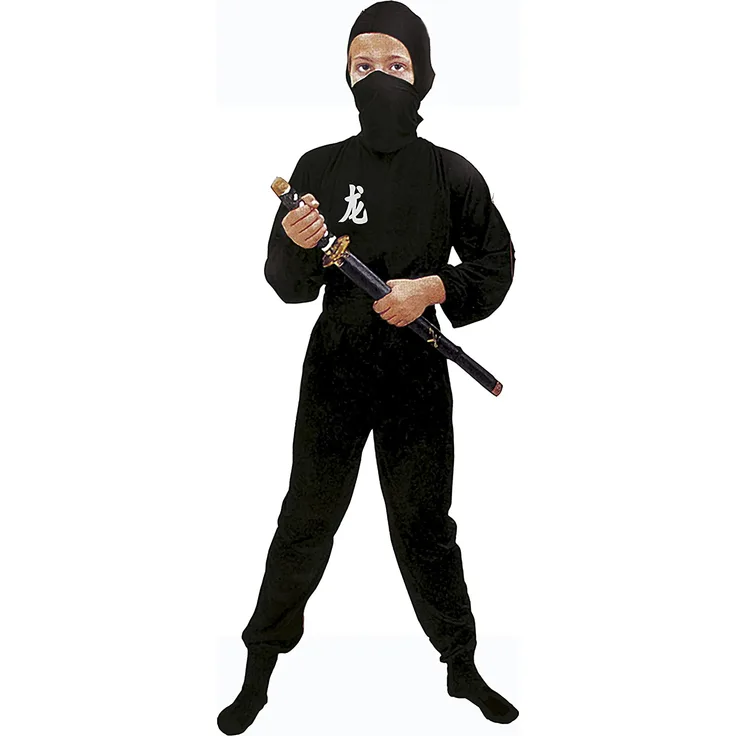 Blumen Paolo – Black Ninja Kostüm Kinder M (5-7 anni) Schwarz