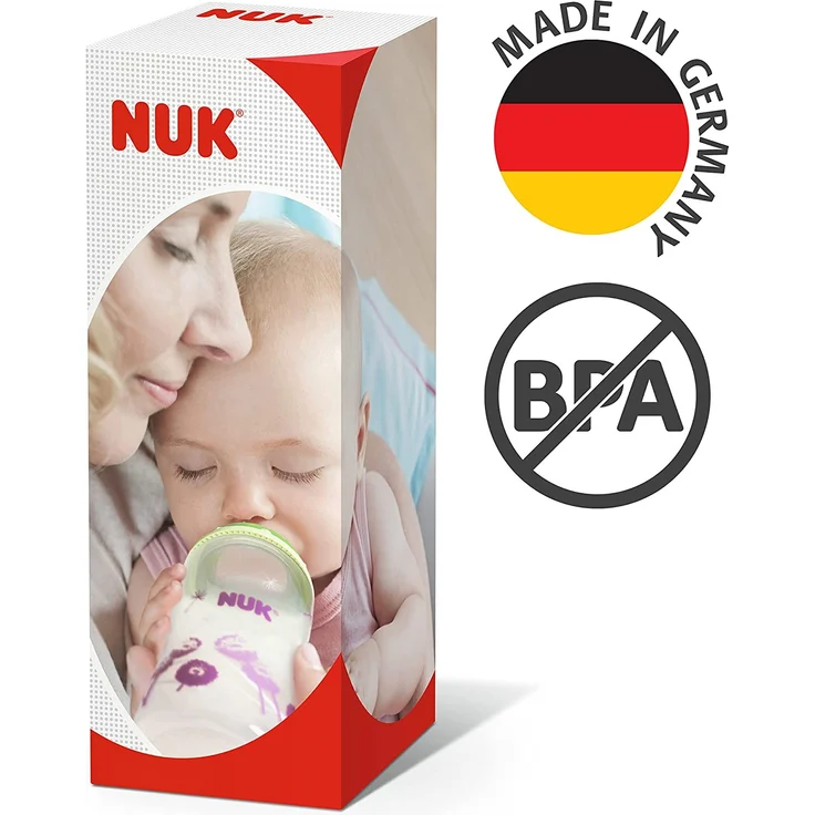 NUK First Choice Kiddy Cup Trinklernbecher | 12+ Monate | auslaufsichere | beißresistenter Trinkschnabel | Clip & Schutzkappe | 300 ml | BPA-frei | Krokodil (gelb), 10255670 – Bild 5