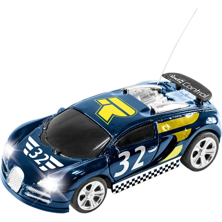 Revell Control 23561 Mini RC Racing-Car aus der Dose mit 27MHz-Fernsteuerung inkl. Ladefunktion, LED-Licht, kurze Ladezeit, lange Fahrzeit kleines ferngesteuertes Auto, Sportwagen – Bild 4