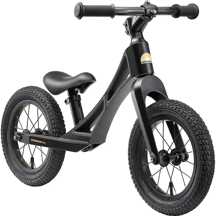 BIKESTAR Magnesium (superleicht) Kinderlaufrad Lauflernrad Kinderrad für Jungen und Mädchen ab 3 - 4 Jahre | 12 Zoll Kinder Laufrad BMX Ultraleicht | Schwarz | Risikofrei Testen – Bild 1