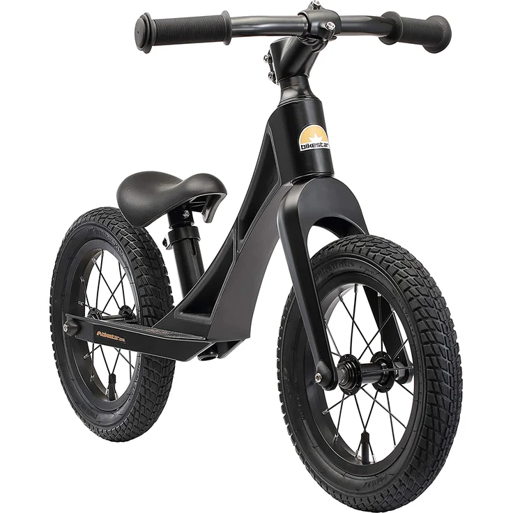 BIKESTAR Magnesium (superleicht) Kinderlaufrad Lauflernrad Kinderrad für Jungen und Mädchen ab 3 - 4 Jahre | 12 Zoll Kinder Laufrad BMX Ultraleicht | Schwarz | Risikofrei Testen – Bild 2