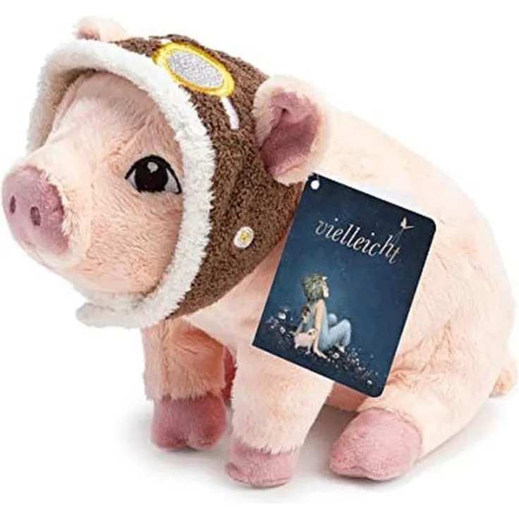 Vielleicht - Plüschschwein Vielleicht Plüschschwein von Kobi Yamada, Plüschschwein mit Fliegerbrille