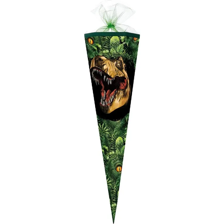 Nestler Schultüte - 85cm Eckig Dino Dschungel Tüll-Verschluss