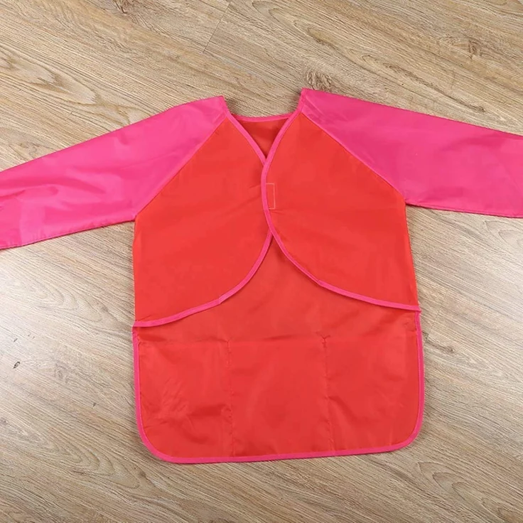 Amaza 2Pcs Malschürze Kinder Malkittel Bastelschürze 2-8 Jahre Langarm mit Klettverschluss (Blau & Rot) – Bild 3