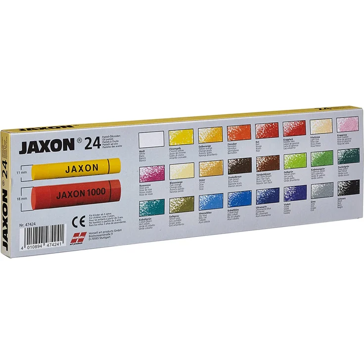 Honsell 47424 - Jaxon Ölpastellkreide, 24er Set im Kartonetui, brillante, lichtechte Farben, ideal für Künstler, Hobbymaler, Kinder, Schule, Kunstunterricht, frei von Schadstoffen – Bild 2