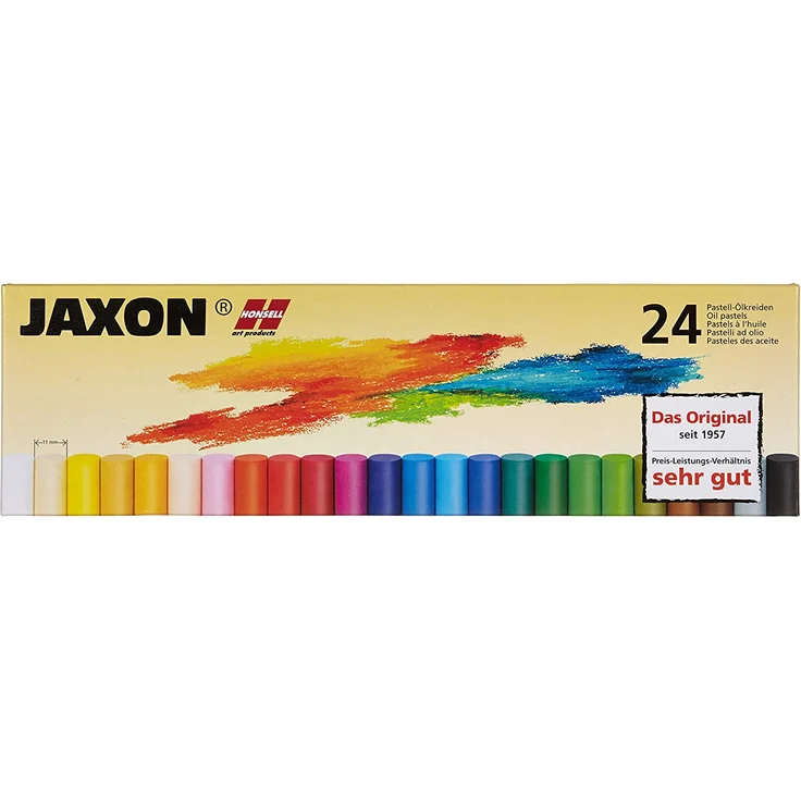 Honsell 47424 - Jaxon Ölpastellkreide, 24er Set im Kartonetui, brillante, lichtechte Farben, ideal für Künstler, Hobbymaler, Kinder, Schule, Kunstunterricht, frei von Schadstoffen – Bild 7