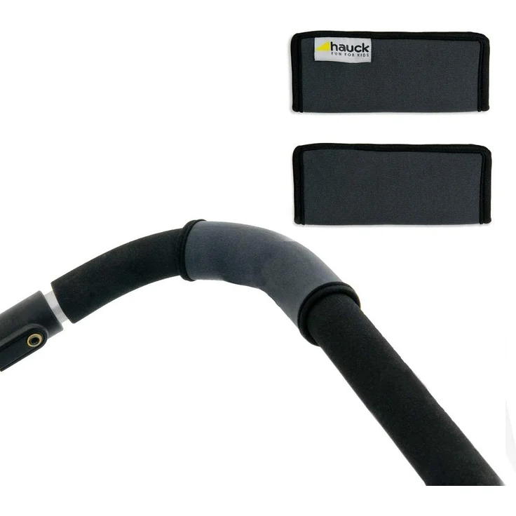 Hauck Handle Me 1 Griffpolster für Schiebegriff, Kinderwagen Griff Abdeckung, Griffschoner Griffschutz, grau, 12 x 5,5, 2 Stück – Bild 1