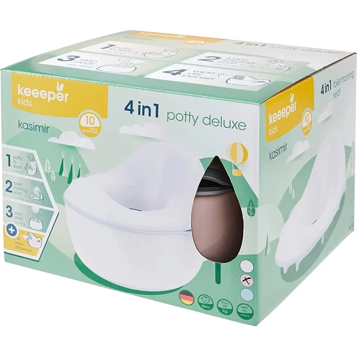 keeeper Babytopf deluxe 4in1, Töpfchen + Toilettensitz + Hocker + Feuchttuchspender, Ab ca. 18 Monate bis ca. 4 Jahre, Kasimir, Rosa – Bild 14