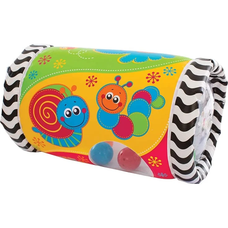 Playgro Krabbelrolle mit Musik, Aufblasbar, Ab 6 Monate, Tumble Jungle Peek in Roller, Bunt, 40154 – Bild 1