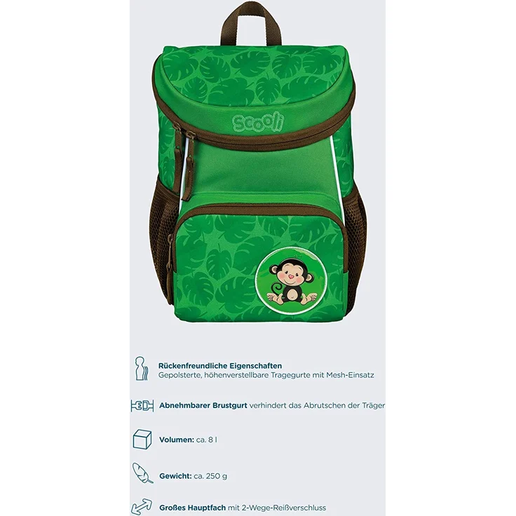 Scooli Kindergartenrucksack Mini-Me 6 Liter - Max Monkey – Bild 3