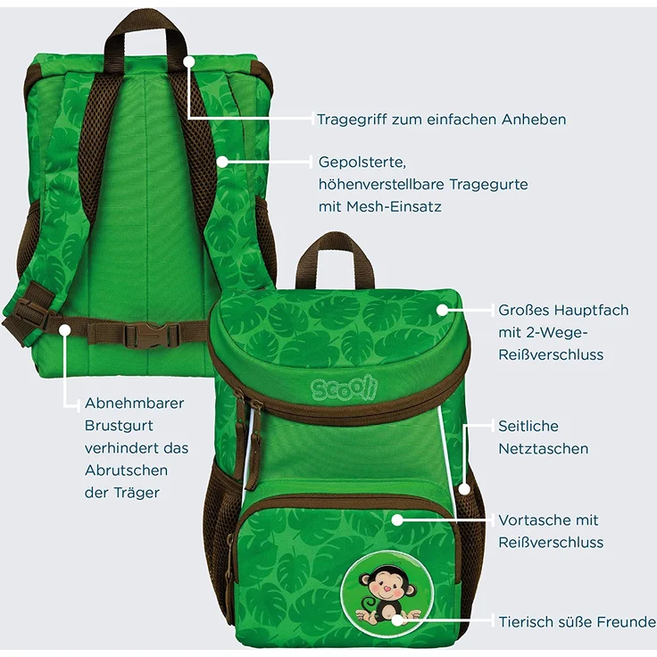 Scooli Kindergartenrucksack Mini-Me 6 Liter - Max Monkey – Bild 2
