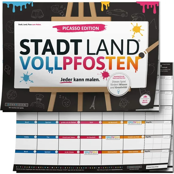 Denkriesen- Stadt Land VOLLPFOSTEN® - Picasso Edition - Mal Stadt Land FLUSS ZUM MALEN